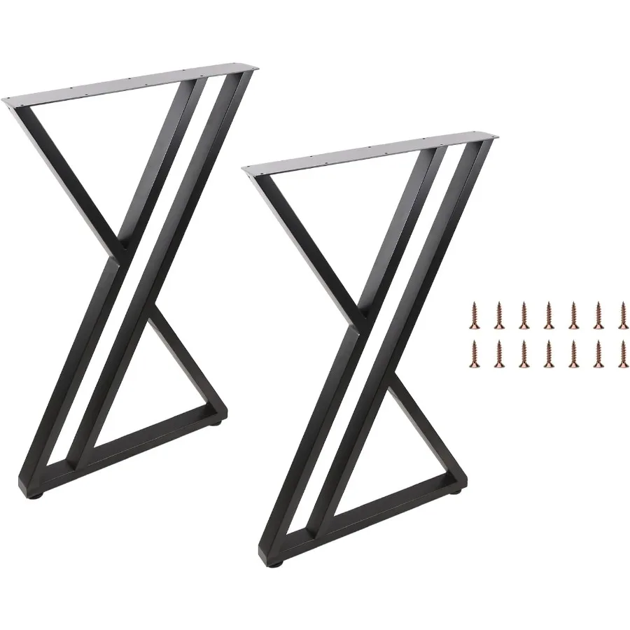 

Dining Table Legs - Heavy Duty Metal Legs Set of 2 60cm Width Z Shape for Dining/Coffee/Office Tables DIY Home Furniture