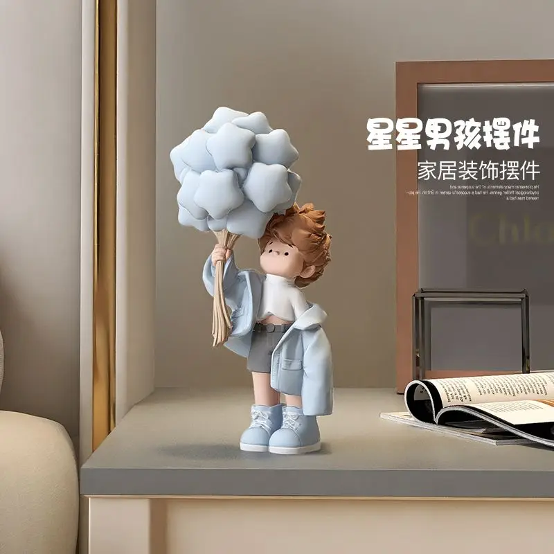 Cure Boy Desktop Ornament Resin Furnishing Article Living Room TV Cabinet Wine Cabinet Porch Home Decoration Birthday Gift