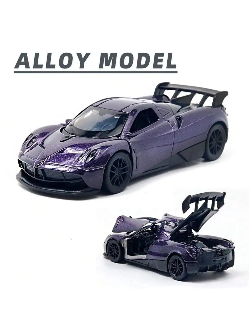 1:36 Diecast Sports Car Alloy Model, Elite Collectible Car with 6 Movable Parts, Engine Detail & LED Light Display Base