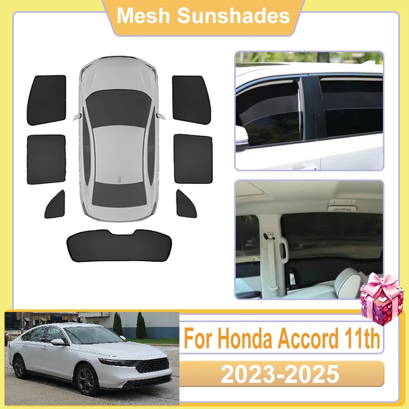 

Для Honda Accord 11-го поколения (CY1, CY2) 2023-2025: Сетчатая солнцезащитная шторка на окно автомобиля, экран-дефлектор, светозащитная сетка