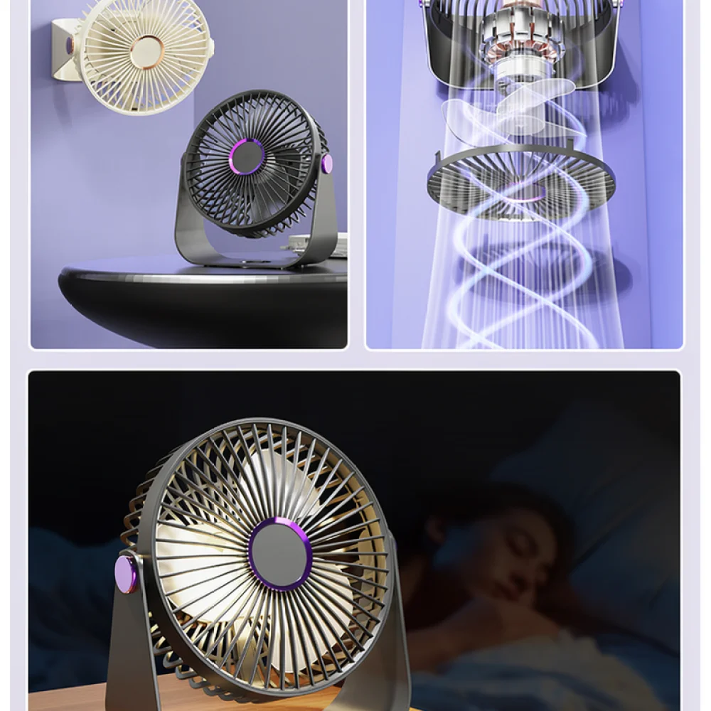 Compact Clip On Table Fan For Office Home Bedroom Quiet Brushless Motor Portable Usb Cooling Air Fan Mini Desk Cooler