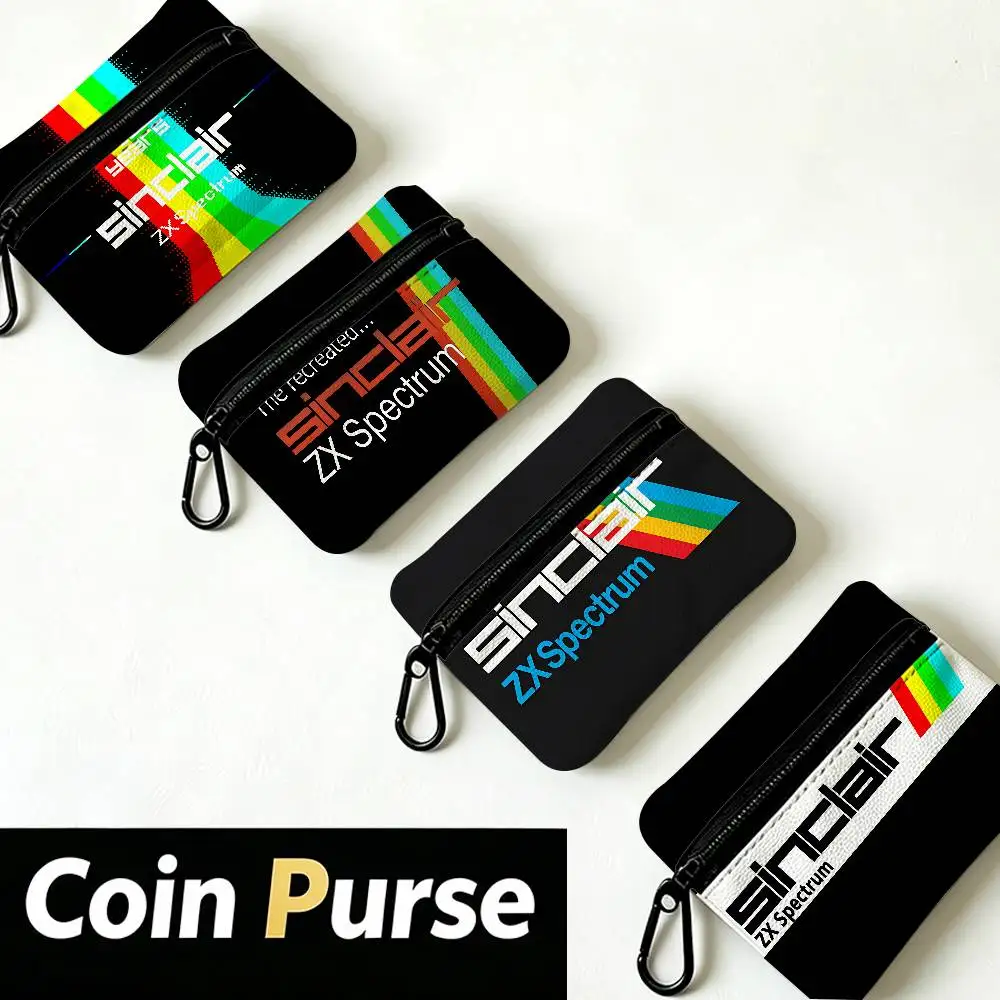 Retro Sinclair Zx Spectrum Oxford Fabric Mini Coin Wallet Smooth Zipper Hanging Design Multi-use Small Storage Bag For Travel
