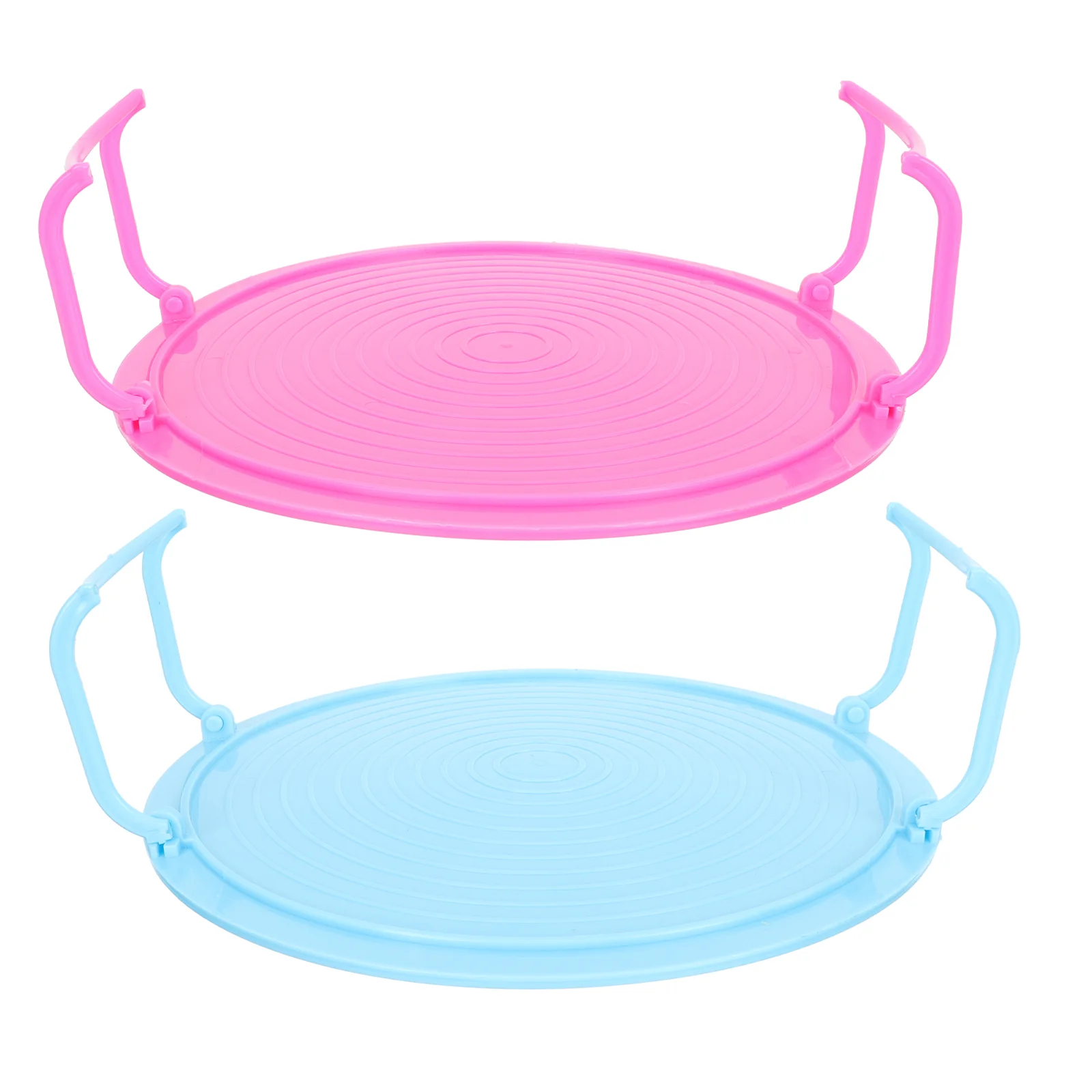 

2 Pcs Microwave Steam Rack Food Finishing Workspace Steaming Tray Trigger Heating Kitchen Supplies Steamer Holder Stand