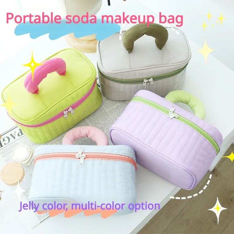 Travel Large Storage Macaron Color Bag Wash Bag Travel Portable Portable Beauty Cosmetics Skin Care Container Household Fashion