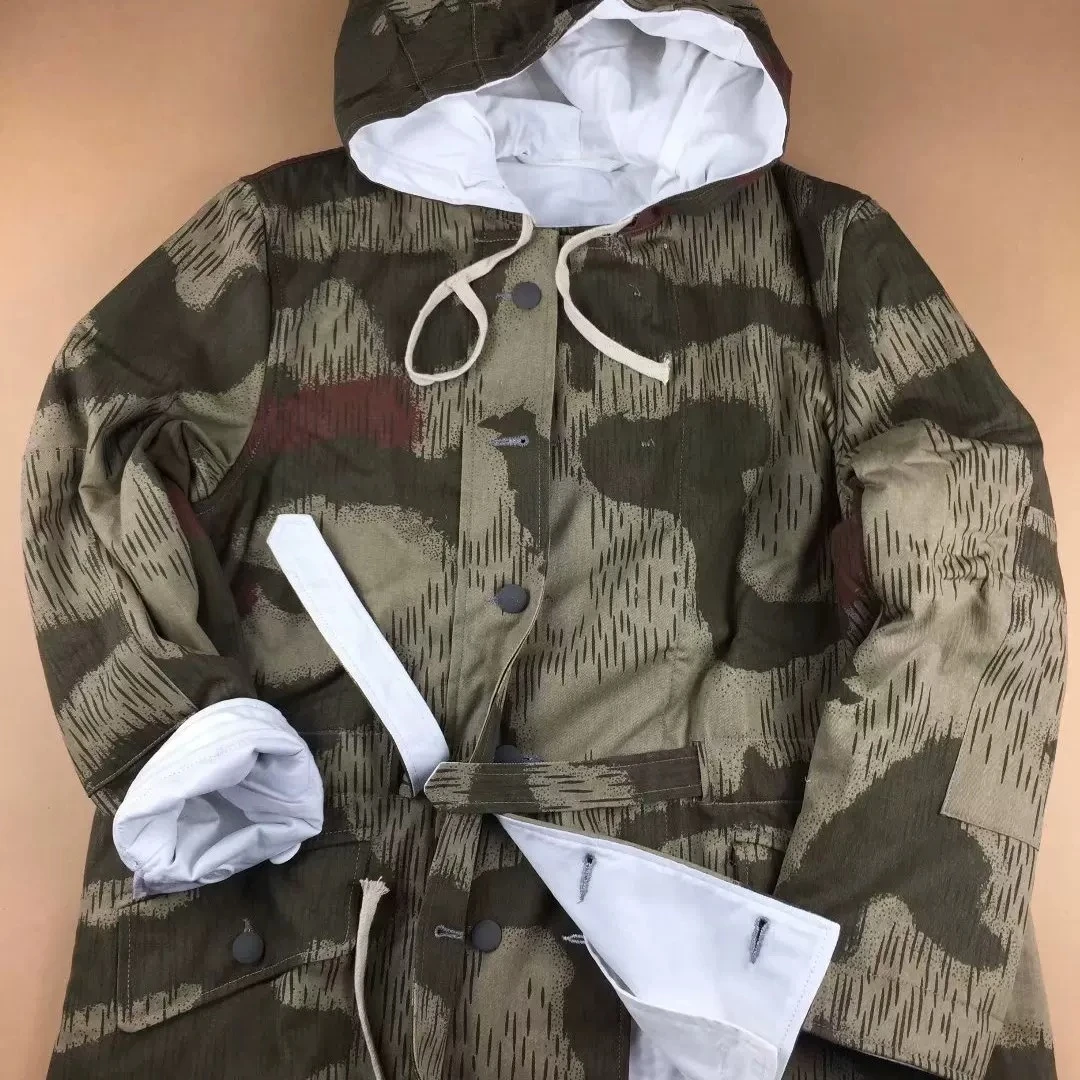 German Splinter Camouflage Reversible Cotton Padded Jacket WH Splittertarnmuster Warm Cold-resistant Can be worn on both sides view 3