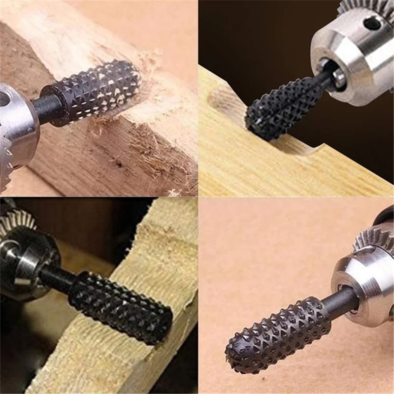 5PCS/10PCS 6mm Shank Rotary Burr Set Wood Rasp File Drill Bits Rotary Rasp Set for Woodworking Rotary File Grinding Head