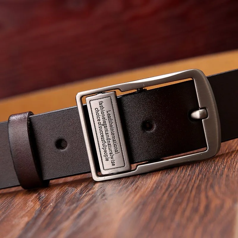 New leather men\'s retro belt fashionable metal alloy needle buckle adult luxury brand jeans business casual waist men\'s belt