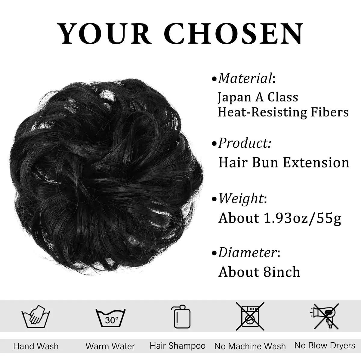 كبير فوضوي كعكة شعر مستعار متموج مجعد Scrunchies الاصطناعية Chignon ذيل حصان وصلات شعر سميكة أوبدو قطع الشعر للنساء #2