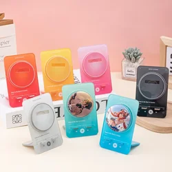 1Pc Color Music Player Acrylic Round Metal Badge Rotate Display Stand Manga Game Fans Souvenir Baji Guzi Holder Desktp Ornament