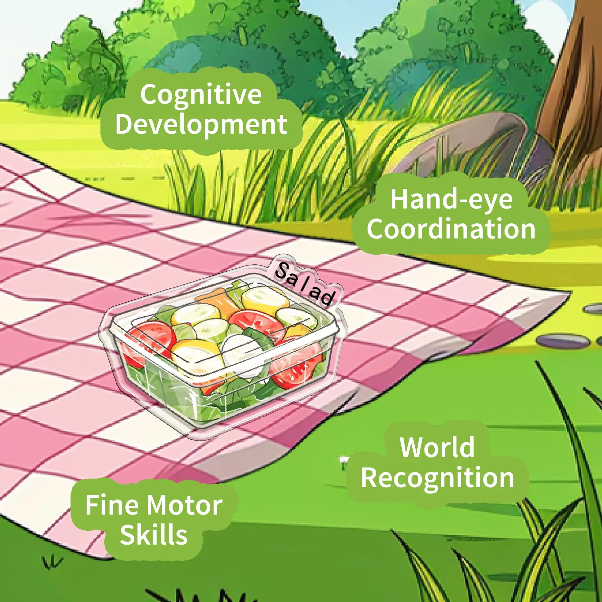 Bview Art Kids Sticker Book: Picnic & Spring Adventure, Reusable Early Learning Educational Toy for Focus & Fine Motor Skills