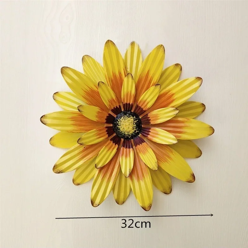 Adorno metálico de pared 3D – Flor margarita para exterior