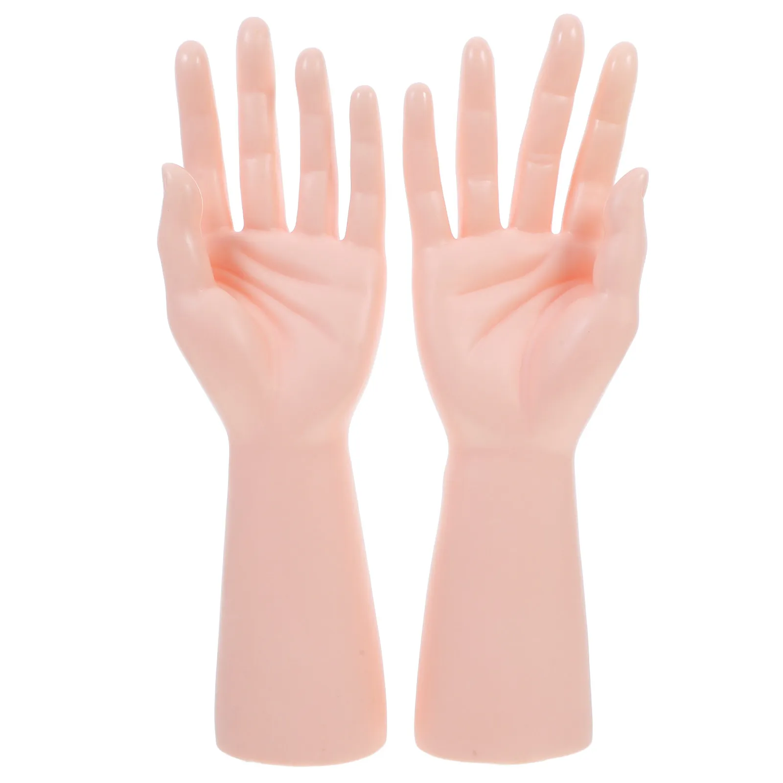 

2Pcs Lifelike Mannequin Hand Display Holder Natural Skin Tone Jewelry Stand Ring Bracelet Glove Showcase Store Trinket Stand