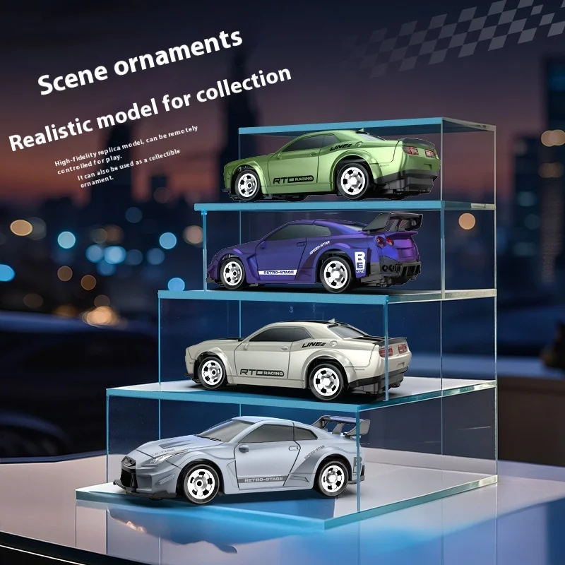 NEW Mini RC Desktop Car Full Proportion Four-Wheel Drift Race Car Model Decoration Boys Remote Control Car Toy For Boy Gifts