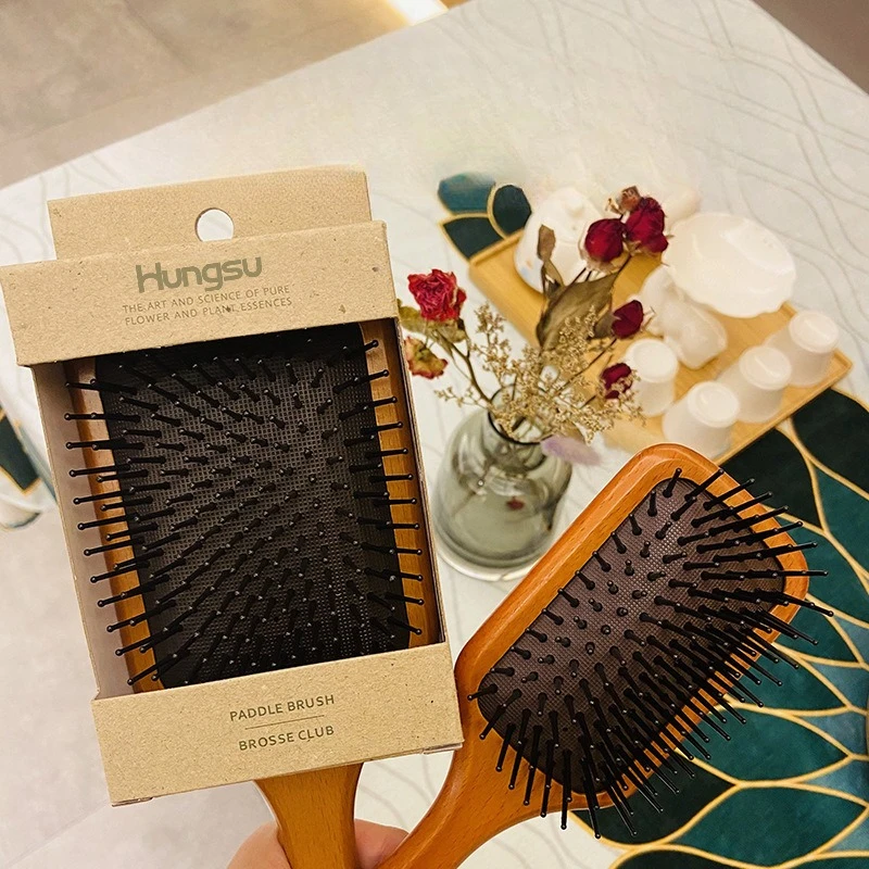 Wooden Airbag Massage Comb Scalp Care Female Curly Hair Household High-grade Anti-static Hair Loss Large Board Makeup Comb