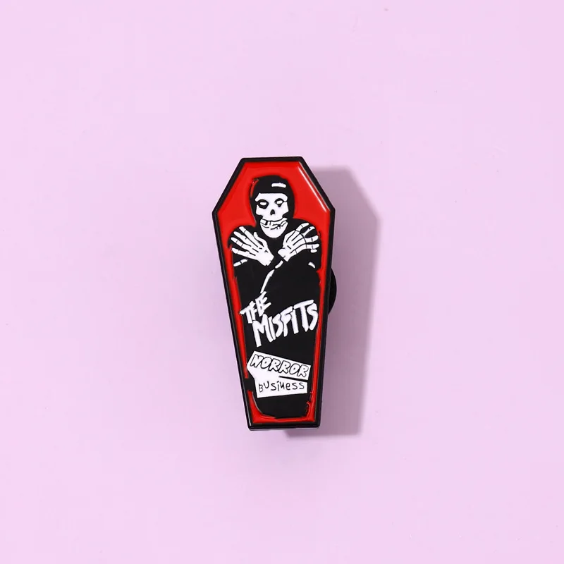 Punk Vampire Enamel Pins Coffin Brooches Lepal Metal Badges Jewelry Backpack Accessories Gifts for Kids Friends Free Shipping