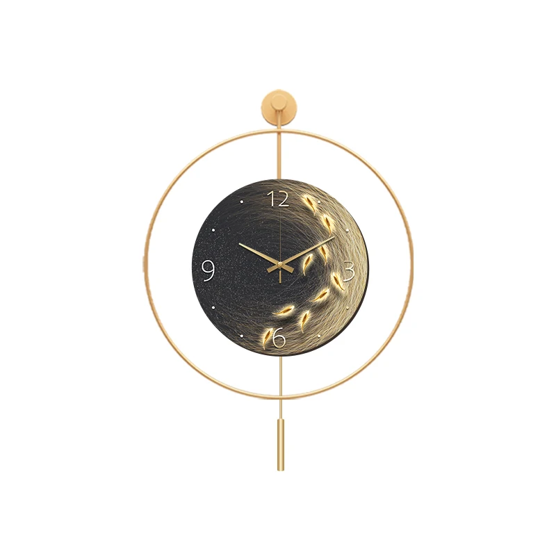 Nine fish minimalist clock wall clock Living room creative fashion modern simple clock restaurant light clock