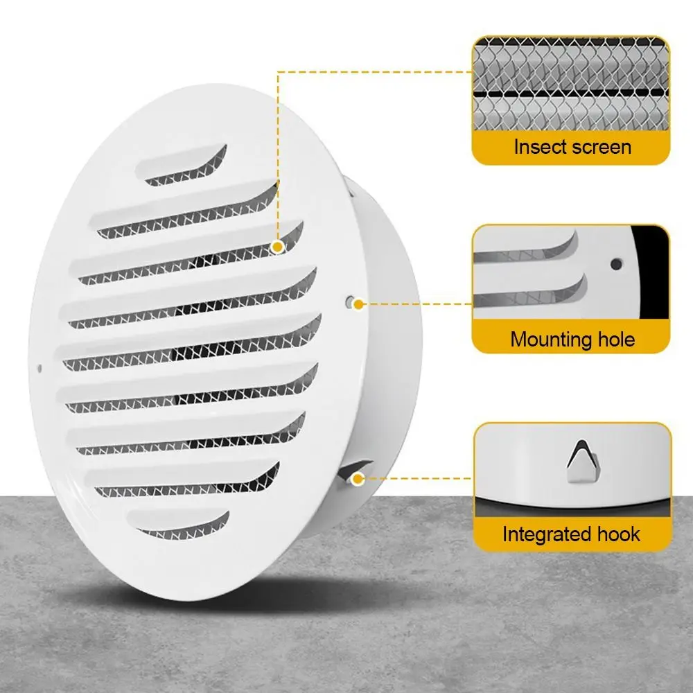 Creative Stainless Steel Air Ventilation Cover Built-in Mesh Easy To Install Air Outlet Vent Round Air Vent Grille Exterior Wall