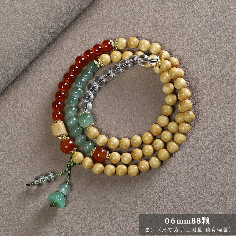 

Sandalwood Double-circle Bracelet Men's and Women's Lucky Bracelet, Buddha Beads, Fashion Jewelry, Ethnic Style