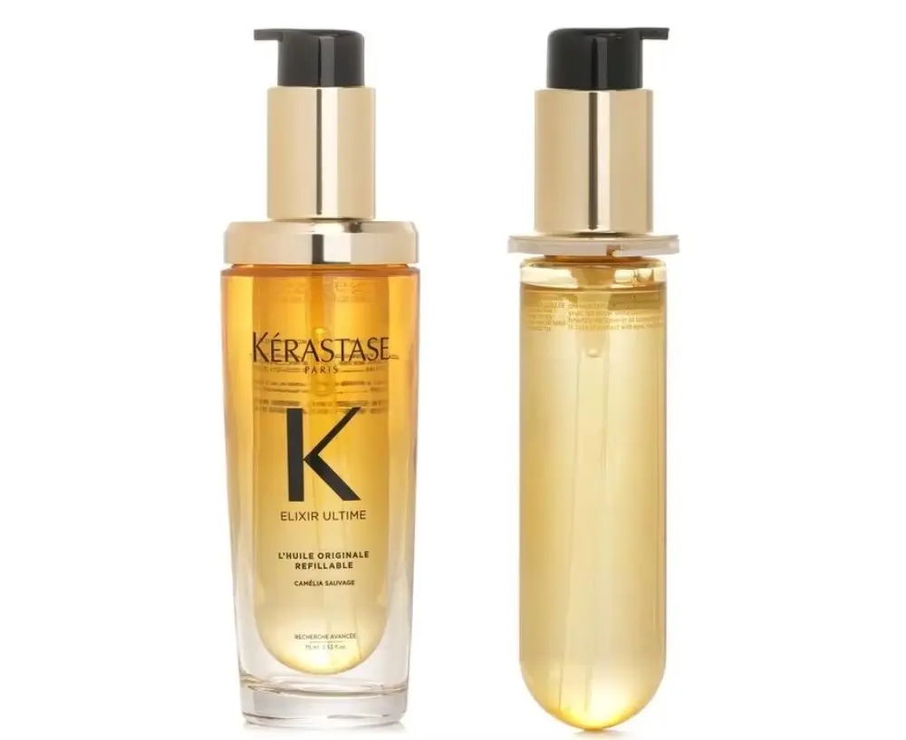 Kerastase Elixir Ultime L Huile Originale Vesatile Beautifying Oil Duo Set (75ml Bottle + 75ml Refill). Original Hair Care