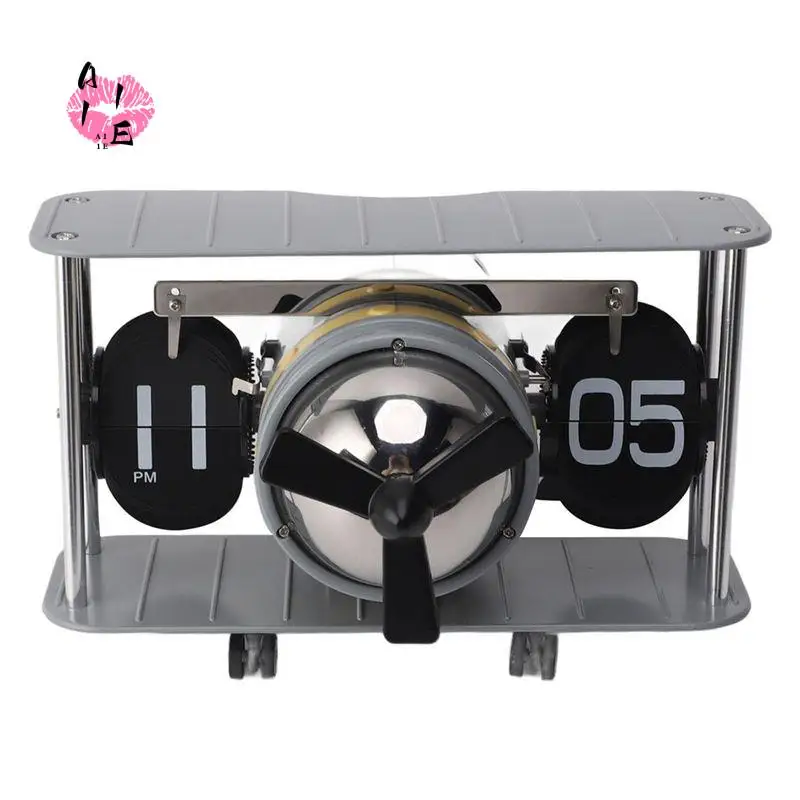 

A11E-раскладной часы для самолета, настольные часы с головкой самолета, винтажные часы из нержавеющей стали 304, практичная функция напоминания для офиса