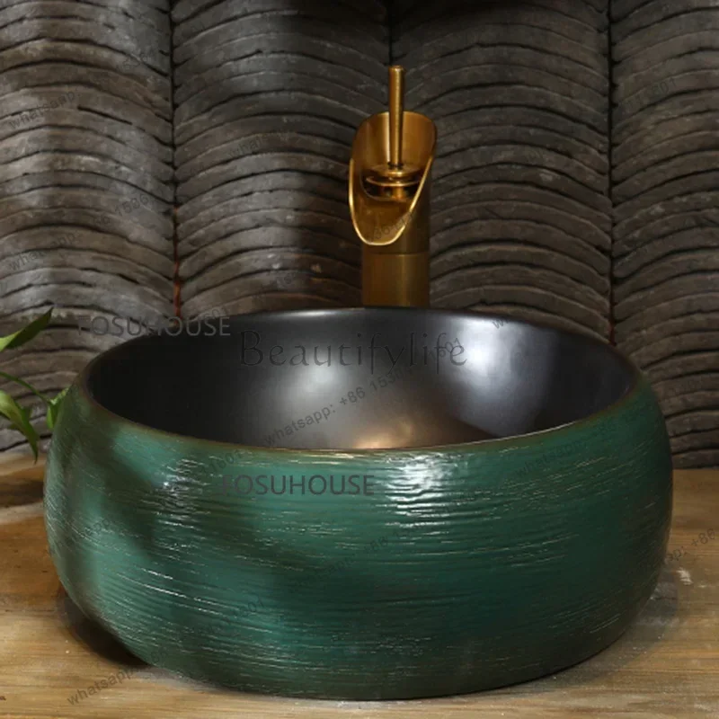 PG European Ceramics Bathroom Sink Bathroom Fixture Balcony Sink Round Originality Portable Washbasin Bathroom f