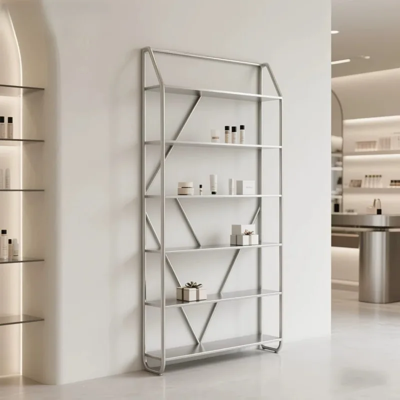 Simple Modern Style Beauty Salon Product Display Rack Paint Display Container Makeup Showcase