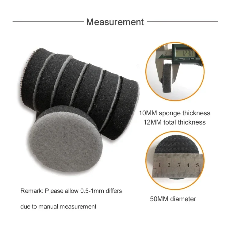 Imagem -03 - Soft Foam Interface Sander Backing Pad Polimento Pad para Hook Loop Disco de Lixamento Lixa Ferramentas Abrasivas Polegadas 50 mm Pcs