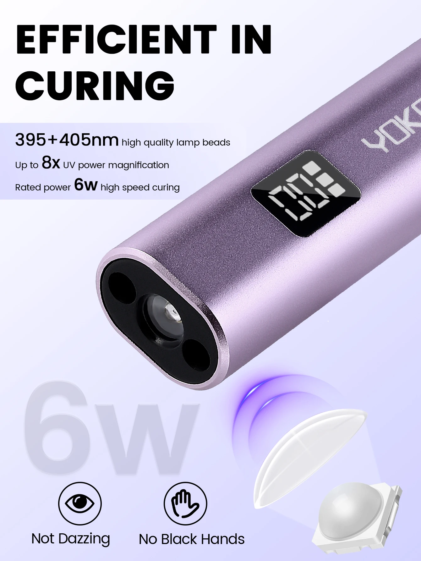 UV-nagellamp Mini UV-licht voor gelnagellak Oplaadbare LED-nageldroger met 2 timers Autosensor Snelle uitharding UV-lamp voor thuis