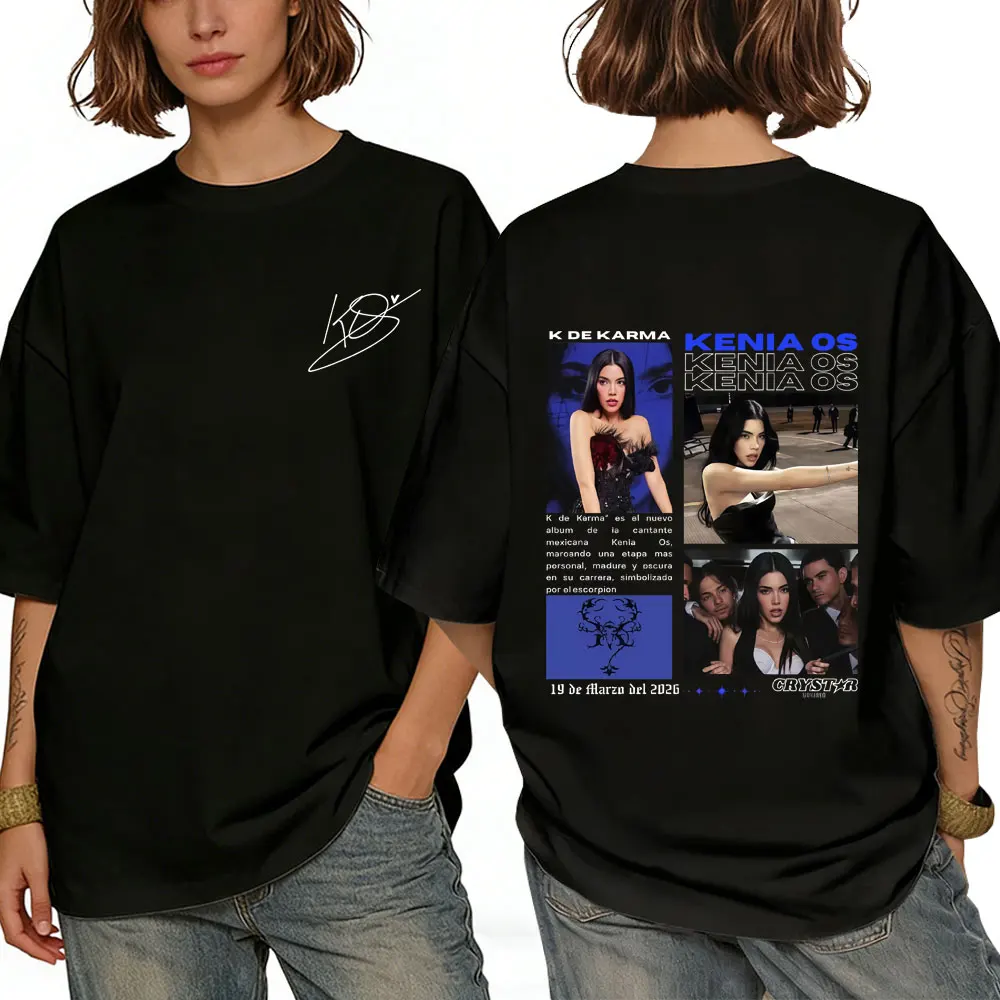 

Singer Kenia Os K De Karma Tour 2026 T-shirt Men Women Fashion Pop Music Streetwear Unisex High Quality Soft Cotton Tshirts Tops