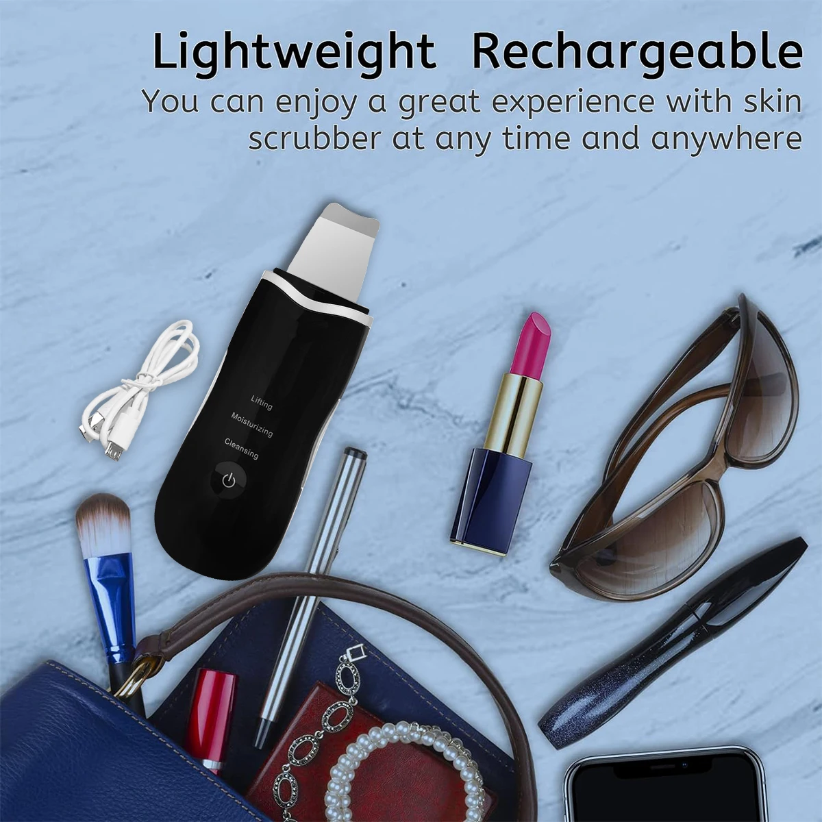 Skin Scrubber Gezichtshuidspatel Gezichtsscrubber Spatel voor diepe reiniging Mee-eterverwijderaar Poriënreiniger met 3-modi