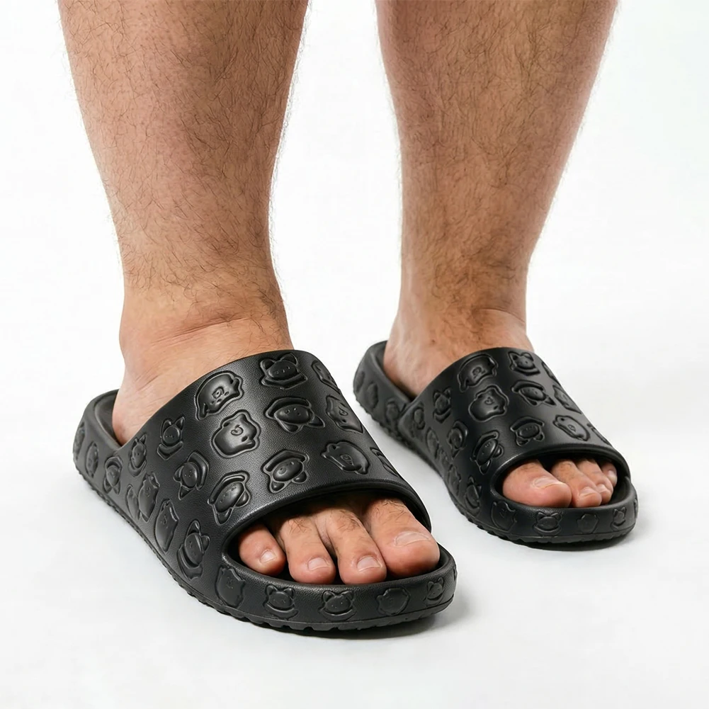 

Men's slippers EVA Sole Wide Width Cartoon Patterns Stripe Non Slip Soft Comfortable Breathable Houes Indroor Shoes