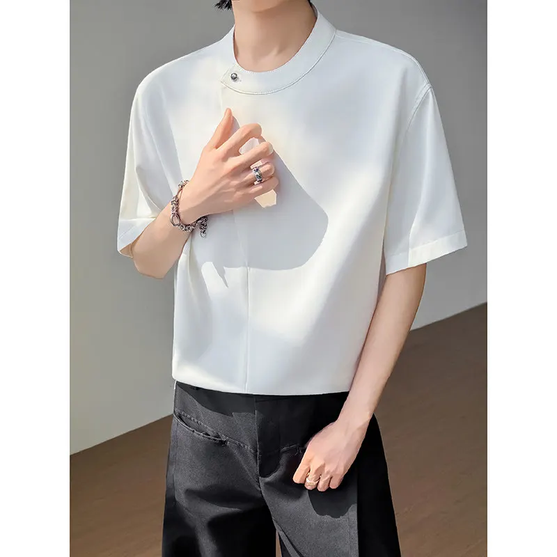 Summer New Style Silk Round-neck Chinese-style Long-sleeved Shirt T-shirt