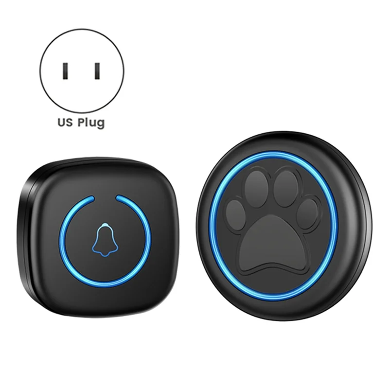 A42Z-Wireless Doorbell For Cats & Dogs 300M Range 60 Songs High Volume Waterproof Smart Home Training Bell US Plug
