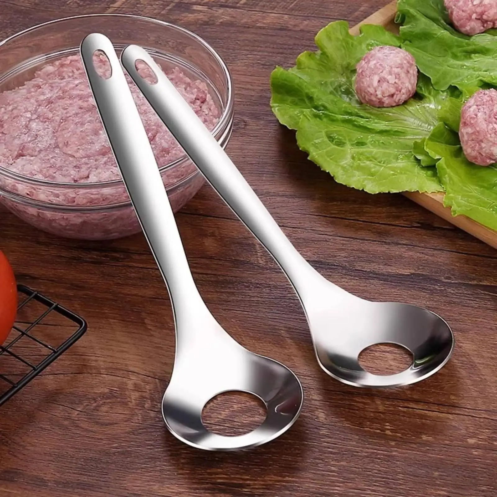 Stainless Steel Meatball Scooper Hygienic Meatball Shaper Spoon Multi-Purpose