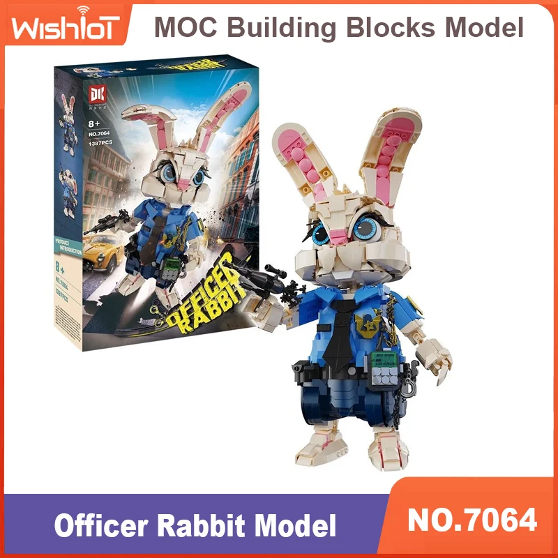 

MOC 7064 Officer Rabbit Model set 1387PCS Building Blocks Bricks Police Figure Model Building Set Toy Gift for Kids