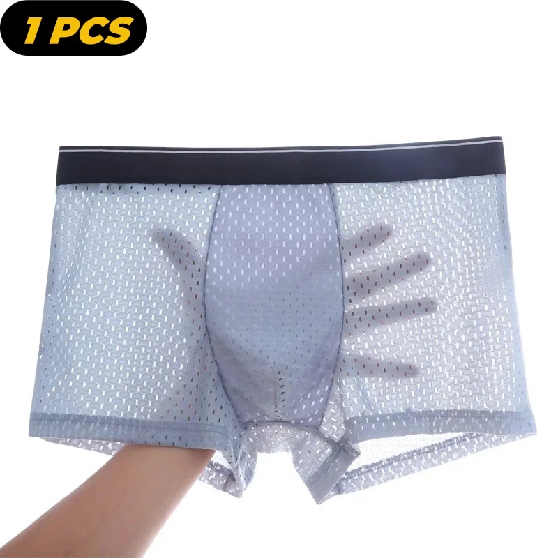 

Men's Panties Boxers Men Underwear Boxershorts Men Ropa Interior Hombre Calzoncillos Breathable Mesh Ice silk Men's Boxer Shorts