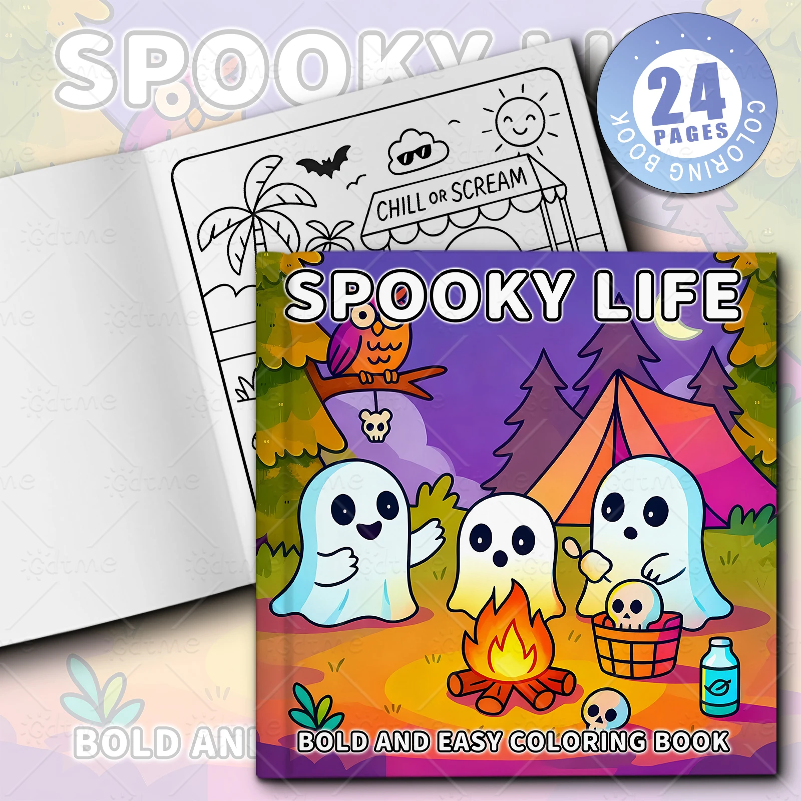 SPOOKY LIFE Coloring Book for Adults Featuring Cute Cozy Daily Activities for Relaxation (Cozy Spaces Coloring) ﻿