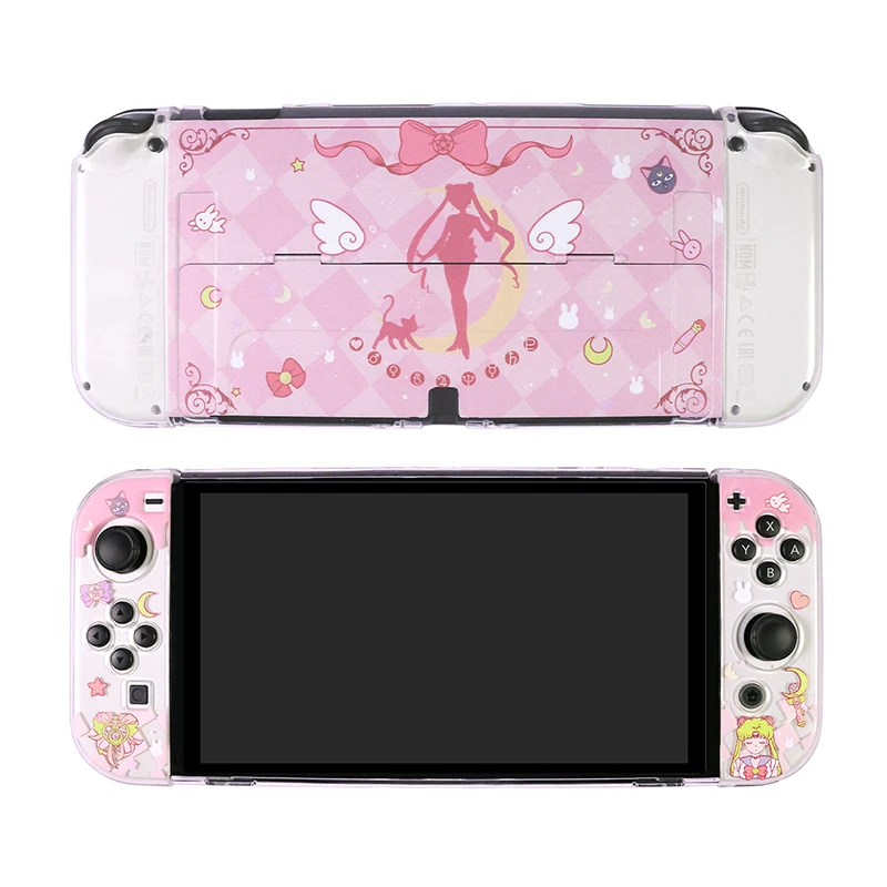 Cute Girl Anime Protective Case for Nintendo Switch Oled Joy-Con Controller Switch Hard PC Cover Full Front Back Shell Protector