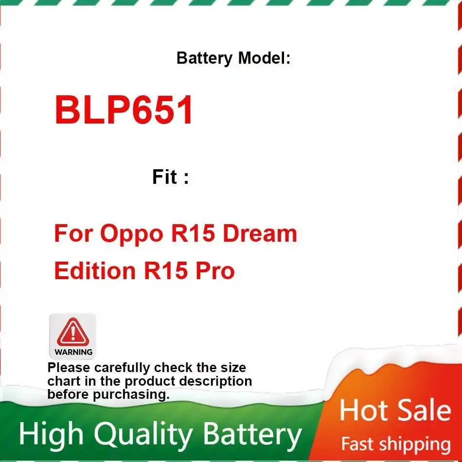 High Performance 3400Mah Prolonged For Oppo R15 Dream Edition Pro BLP651 Mobile Phone Battery