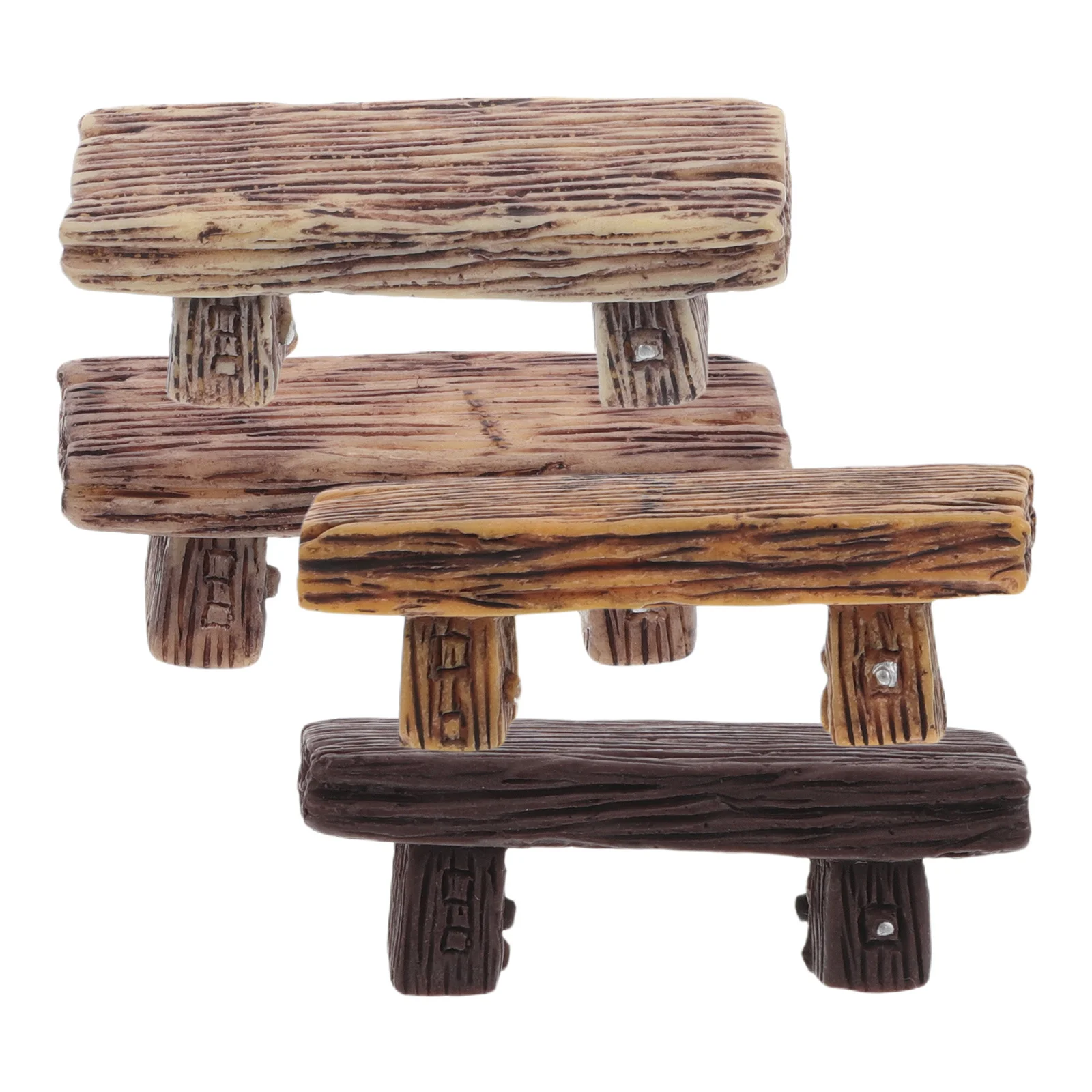 4 قطعة كرسي مقعد مصغر زخرفة خمر نمط الراتنج حديقة البراز دمية اكسسوارات للحرف اليدوية ديكور المناظر الطبيعية الصغيرة #6