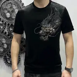 Primavera estate nuova moda girocollo manica corta abbigliamento uomo Casual tutto abbinato Y2K t-shirt stampate vestiti maschili t-shirt larghe