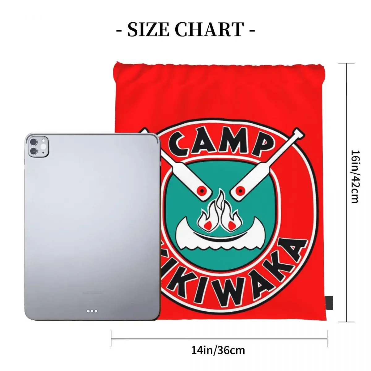 Camp Kikiwaka - Bunk'd - Czerwone tło Plecaki Torby ze sznurkiem Pakiet ze sznurkiem Kieszeń Torba do przechowywania BookBag do szkoły podróżniczej