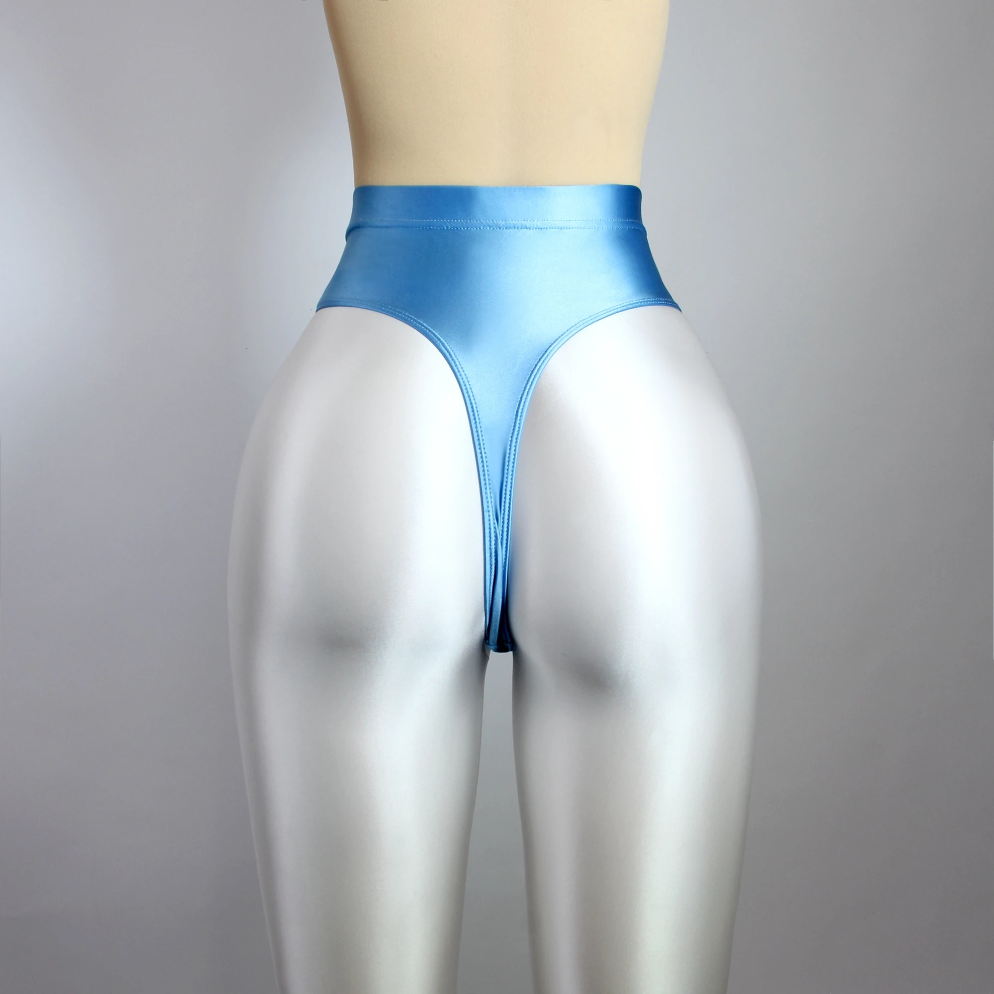 Womens Sexy Glossy Tight Sports Yoga Opaque Jeggings Satin Elastic Waist Shiny Briefs Comfort Underpants Bikini Buttocks Shorts