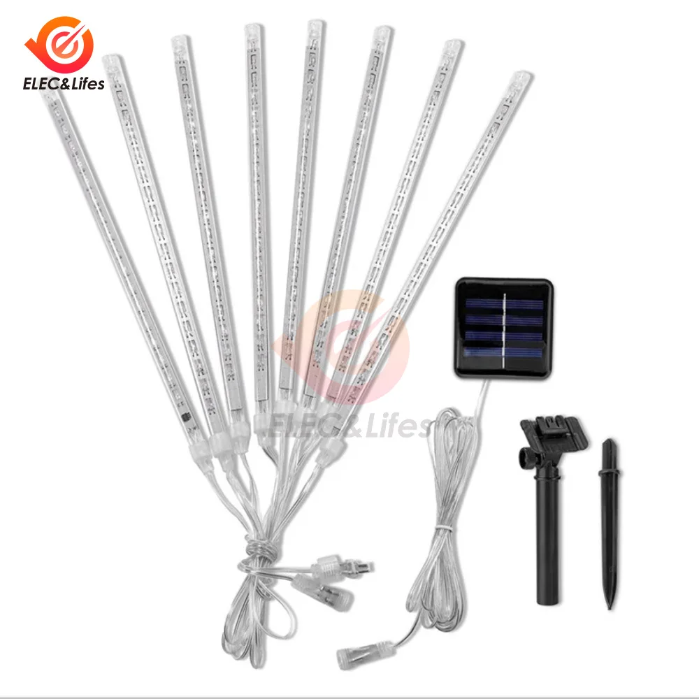 50cm Outdoor Meteor Shower Christmas Lights 8 Tubes 288 Led Hanging String Lights for Garden Tree Holiday Party Decoation Lamp