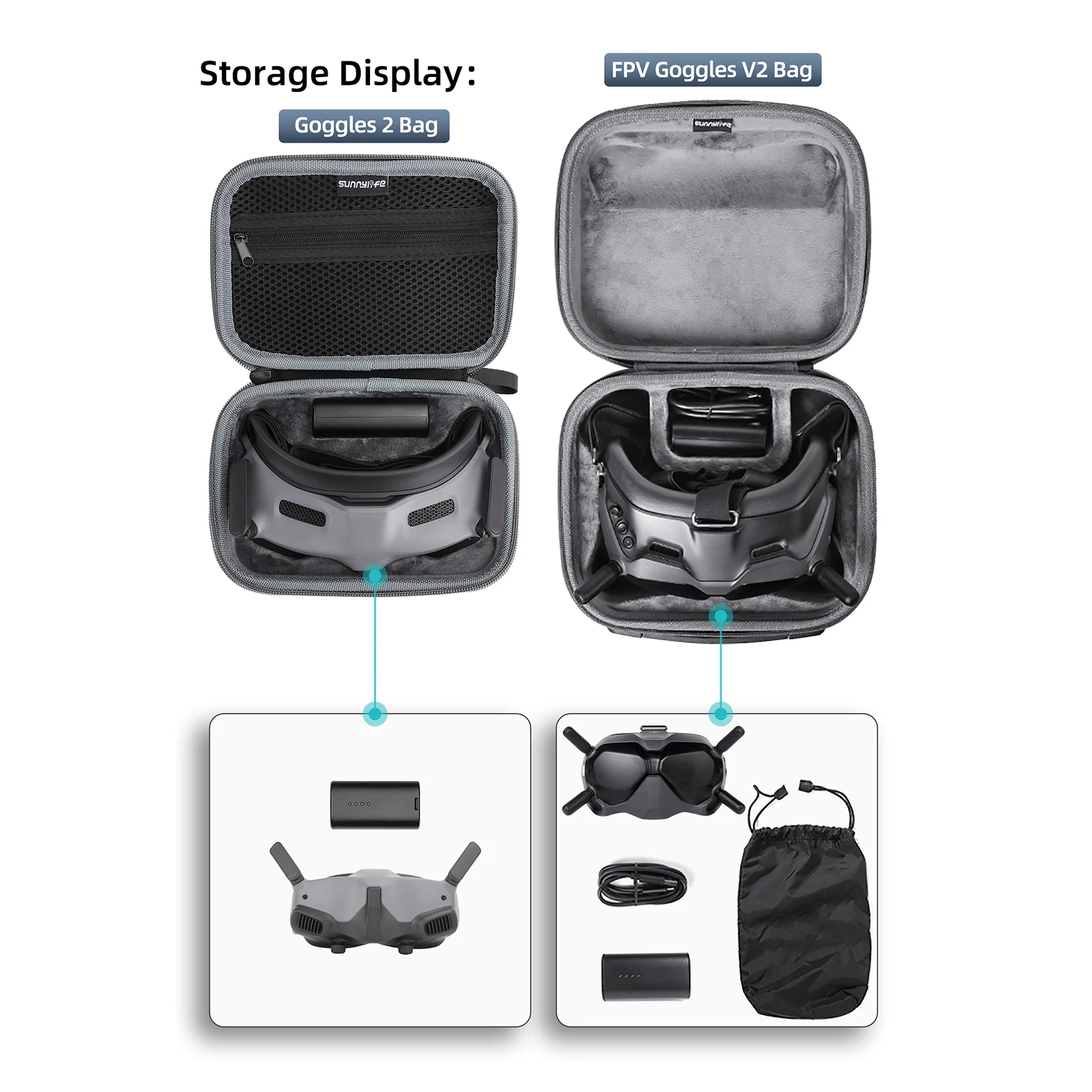 Carrying Bags Waterproof Protection Case for DJI Avata Goggles 2/FPV Goggles V2 Storage Handbag for Avata Accessories Kit