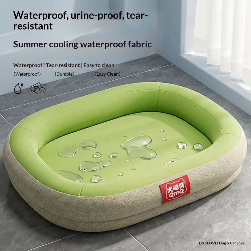 

Waterproof Chew Resistant Dog Bed, All-Season Removable Washable Pet Mat, Durable Summer Couch for Small Medium Dogs