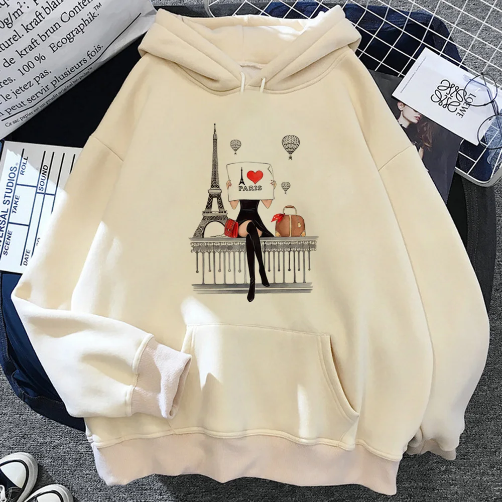 Women Print hoodie comfortable kawaii casual wear streetwear designer printed design female pullover youthful comic