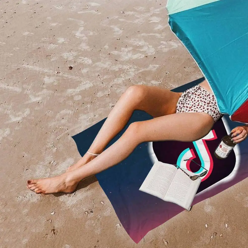 T-TikToks Logo Big Microfiber Beach Towels Quick Dry Towel Sand Beach Towels Pool Towel for Travel Swim Pool Yoga