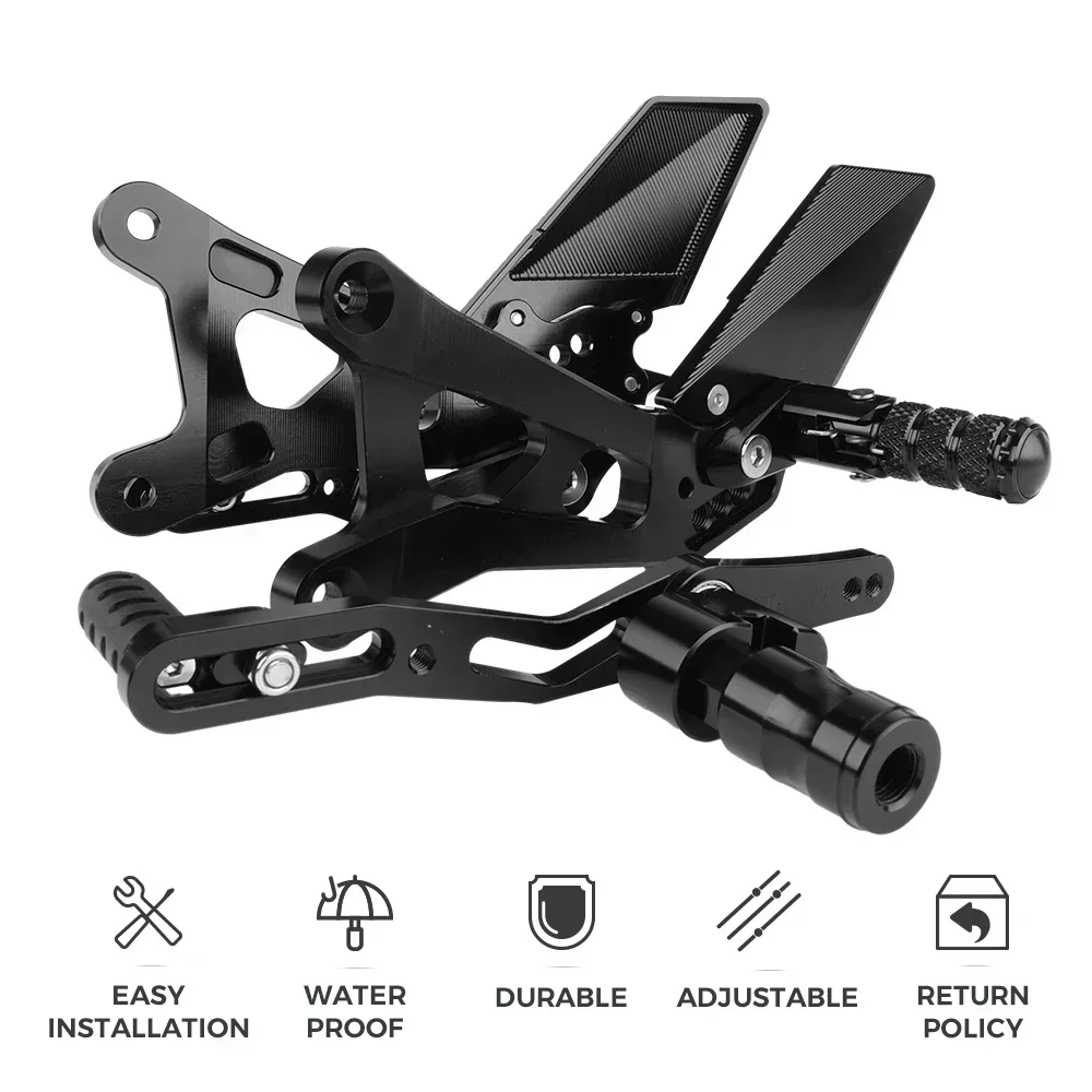 YZF-R6 2005-2021 Foot Pegs Rearset Rear Set Footpeg Footrest Kit Adjustable Carbon Fiber CNC Aluminium Motorcycle Accessories