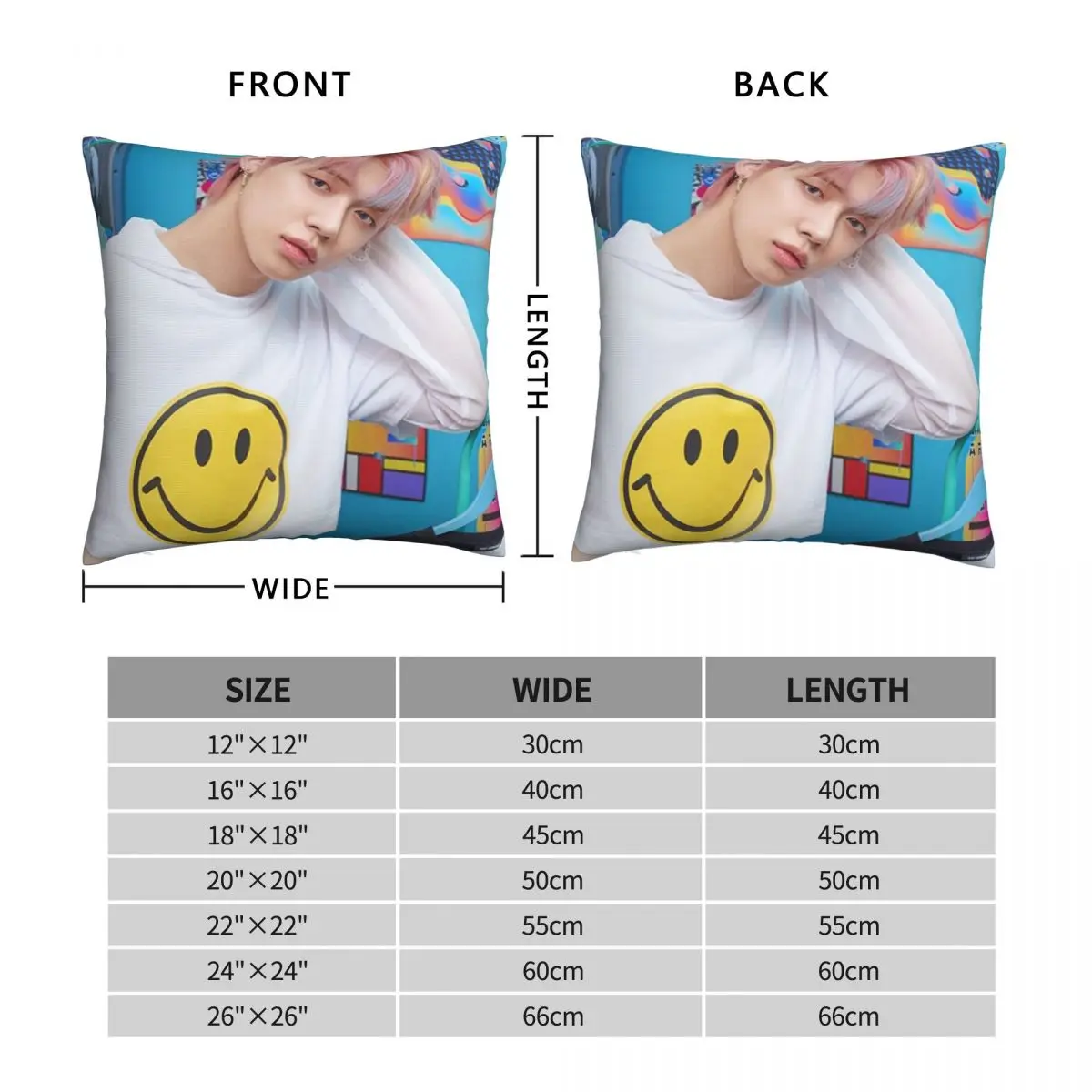 Yeonjun Square Pillowcase Polyester Linen Velvet Pattern Zip Decor Pillow Case Sofa Cushion Cover